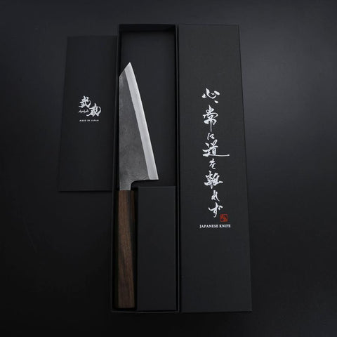 Honesuki White Steel #2 Kurouchi Nashiji Manche en Frêne 150mm-[Musashi]-[Couteaux de cuisine japonais]