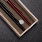 Hosomi Hangai (incrustation de nacre) Ensemble de baguettes japonaises en bois laqué 215mm Rouge et 235mm Noir avec boîte en bois de paulownia-[Musashi]-[Couteaux de cuisine japonais]