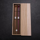 Kagoshima Ensemble de baguettes en bambou 23mm Rouge et marron avec boîte en bois de paulownia-[Musashi]-[Couteaux de cuisine japonais]