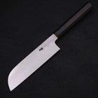 Kama Usuba (Kansai) Blue Steel #2 Suminagashi Manche en Buffle et Ébène 180mm-[Musashi]-[Couteaux de cuisine japonais]