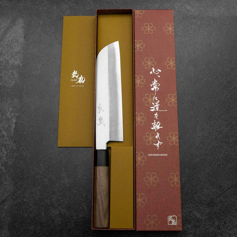 Kama Usuba (Kansai) Silver Steel #3 Kasumi Manche en Noyer 200mm-[Musashi]-[Couteaux de cuisine japonais]