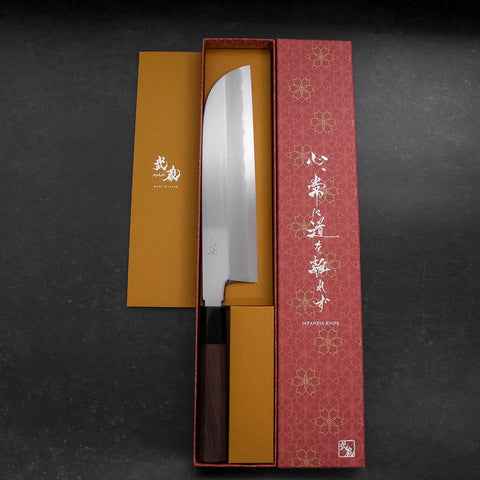 Kama Usuba White Steel #1 Miroir Manche en Noyer 240mm-[Musashi]-[Couteaux de cuisine japonais]