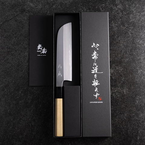 Kama Usuba White Steel #3 Kasumi Manche en Buffle et Magnolia 165mm-[Musashi]-[Couteaux de cuisine japonais]