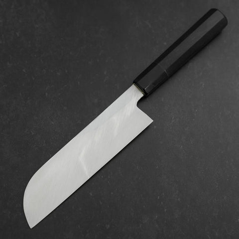 Kama Usuba White steel #2 Kasumi Chokin Phoenix-Sakura Manche en Buffle et Ébène 180mm-[Musashi]-[Couteaux de cuisine japonais]