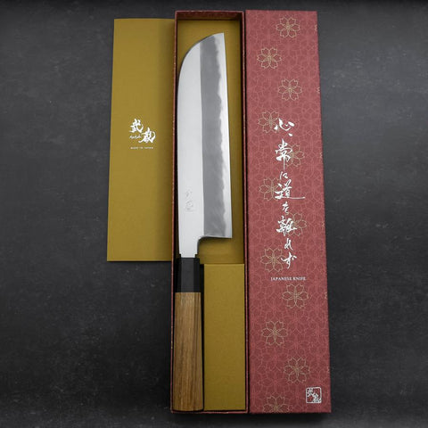 Kama Usuba White steel #2 Kasumi Manche en Buffle et Teck 240mm-[Musashi]-[Couteaux de cuisine japonais]