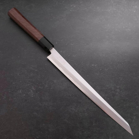 Kengata Fuguhiki Blue steel #1 Hon-Kasumi Manche en Buffle et Noyer 270mm-[Musashi]-[Couteaux de cuisine japonais]