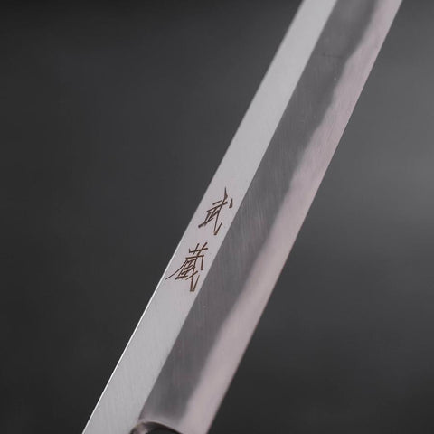 Kengata Fuguhiki Blue steel #1 Hon-KasumiManche en Buffle et Noyer 300mm-[Musashi]-[Couteaux de cuisine japonais]