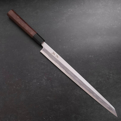 Kengata Fuguhiki Blue steel #1 Hon-KasumiManche en Buffle et Noyer 300mm-[Musashi]-[Couteaux de cuisine japonais]