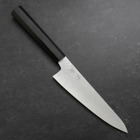 Kengata Petty VG-10 Damascus Ashwood Handle 145mm-[Musashi]-[Couteaux de cuisine japonais]