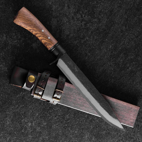 Kennata Blue Steel #2 Kurouchi Damas Manche en Noyer 210mm-[Musashi]-[Couteaux de cuisine japonais]
