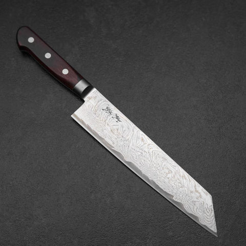 Kiritsuke AUS-10 Damas Manche Occidental Rouge 210mm-[Musashi]-[Couteaux de cuisine japonais]