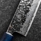 Kiritsuke AUS-10 Miroir Tsuchime Damas Manche Urushi Bleu Sombre 240mm-[Musashi]-[Couteaux de cuisine japonais]