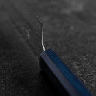 Kiritsuke AUS-10 Miroir Tsuchime Damas Manche Urushi Bleu Sombre 240mm-[Musashi]-[Couteaux de cuisine japonais]
