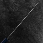 Kiritsuke AUS-10 Miroir Tsuchime Damas Manche Urushi Bleu Sombre 240mm-[Musashi]-[Couteaux de cuisine japonais]