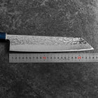 Kiritsuke AUS-10 Miroir Tsuchime Damas Manche Urushi Bleu Sombre 240mm-[Musashi]-[Couteaux de cuisine japonais]