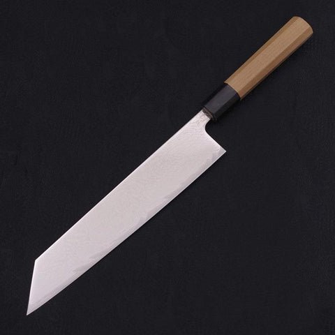 Kiritsuke AUS-10 Nickel en Vagues Damas Manche en Buffle et Magnolia 240mm-[Musashi]-[Couteaux de cuisine japonais]