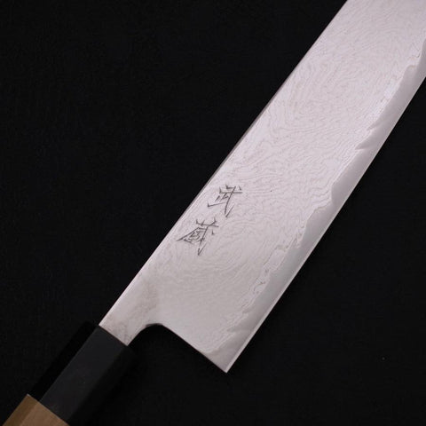 Kiritsuke AUS-10 Nickel en Vagues Damas Manche en Buffle et Magnolia 240mm-[Musashi]-[Couteaux de cuisine japonais]