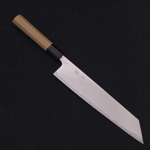 Kiritsuke AUS-10 Nickel en Vagues Damas Manche en Buffle et Magnolia 240mm-[Musashi]-[Couteaux de cuisine japonais]