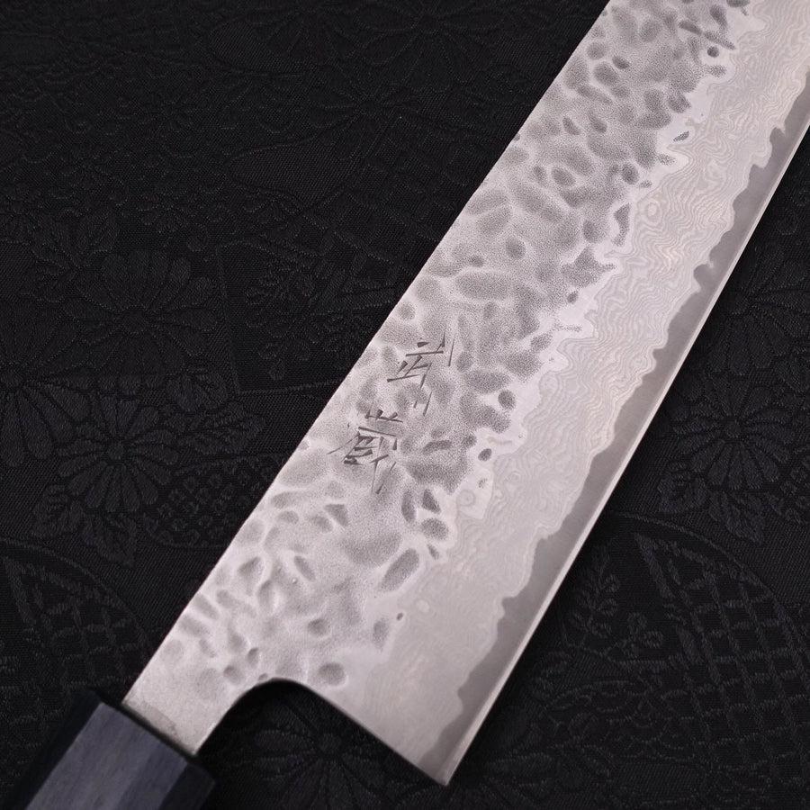 Kiritsuke AUS-10 Tsuchime Damas Manche Urushi Bleu Sombre 210mm-[Musashi]-[Couteaux de cuisine japonais]