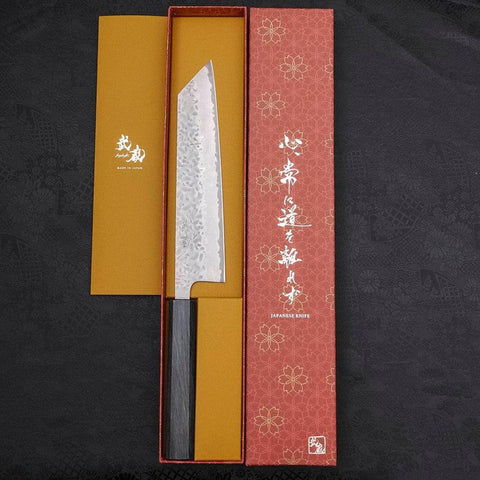 Kiritsuke AUS-10 Tsuchime Damas Manche Urushi Bleu Sombre 210mm-[Musashi]-[Couteaux de cuisine japonais]
