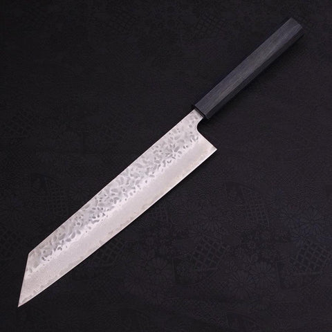Kiritsuke AUS-10 Tsuchime Damas Manche Urushi Bleu Sombre 240mm-[Musashi]-[Couteaux de cuisine japonais]