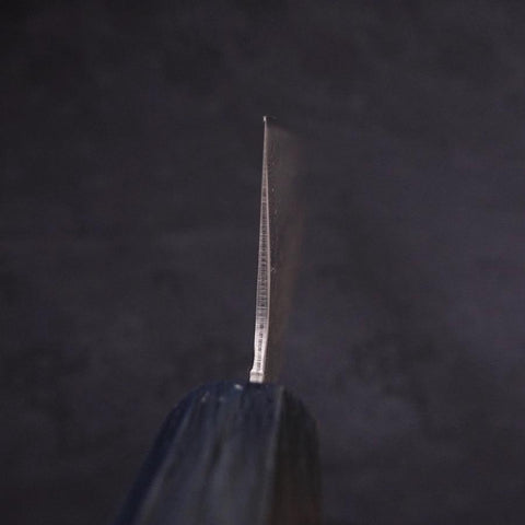 Kiritsuke AUS-10 Tsuchime Damas Manche Urushi Bleu Sombre 240mm-[Musashi]-[Couteaux de cuisine japonais]