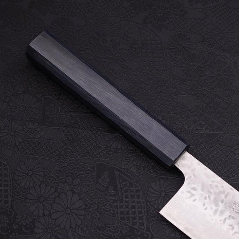 Kiritsuke AUS-10 Tsuchime Damas Manche Urushi Bleu Sombre 240mm-[Musashi]-[Couteaux de cuisine japonais]