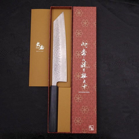 Kiritsuke AUS-10 Tsuchime Damas Manche Urushi Bleu Sombre 240mm-[Musashi]-[Couteaux de cuisine japonais]