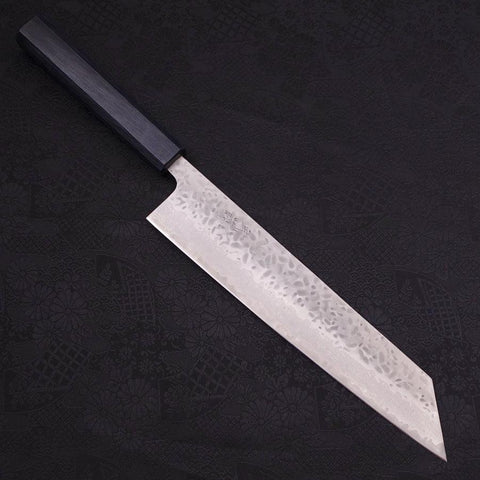 Kiritsuke AUS-10 Tsuchime Damas Manche Urushi Bleu Sombre 240mm-[Musashi]-[Couteaux de cuisine japonais]