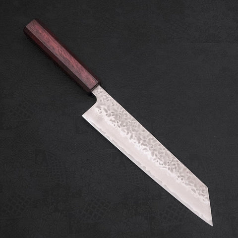 Kiritsuke AUS-10 Tsuchime Damas Manche Urushi Pourpre 210mm-[Musashi]-[Couteaux de cuisine japonais]