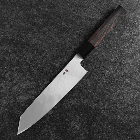 Kiritsuke Blue Steel #1 Suminagashi Manche en Buffle et Ébène 200mm-[Musashi]-[Couteaux de cuisine japonais]