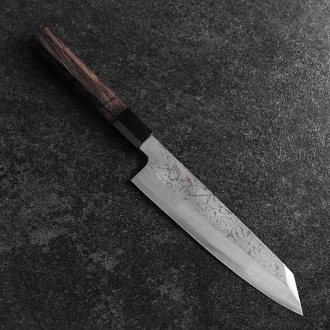 Kiritsuke Blue Steel #1 Suminagashi Manche en Buffle et Ébène 200mm-[Musashi]-[Couteaux de cuisine japonais]