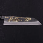 Kiritsuke Blue Steel #2 Kurouchi Chokin Tigre-Bambou Manche en Buffle et Ébène 210mm-[Musashi]-[Couteaux de cuisine japonais]