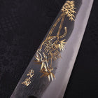 Kiritsuke Blue Steel #2 Kurouchi Chokin Tigre-Bambou Manche en Buffle et Ébène 210mm-[Musashi]-[Couteaux de cuisine japonais]