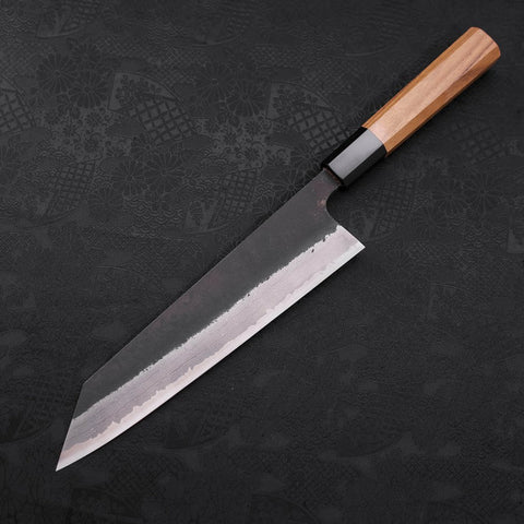 Kiritsuke Blue Steel #2 Kurouchi Damas Manche en Buffle et Bois de Teck 210mm-[Musashi]-[Couteaux de cuisine japonais]