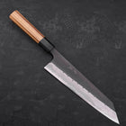 Kiritsuke Blue Steel #2 Kurouchi Damas Manche en Buffle et Bois de Teck 210mm-[Musashi]-[Couteaux de cuisine japonais]