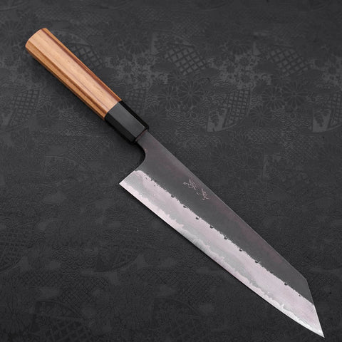 Kiritsuke Blue Steel #2 Kurouchi Damas Manche en Buffle et Bois de Teck 210mm-[Musashi]-[Couteaux de cuisine japonais]