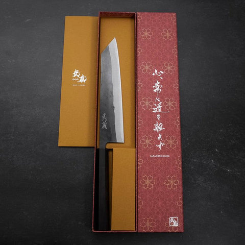Kiritsuke Blue Steel #2 Kurouchi Manche en Buffle et Ébène 210mm-[Musashi]-[Couteaux de cuisine japonais]