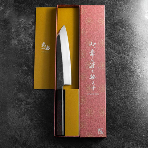 Kiritsuke Blue Steel #2 Kurouchi Nashiji Manche en Buffle et Noyer 200mm-[Musashi]-[Couteaux de cuisine japonais]