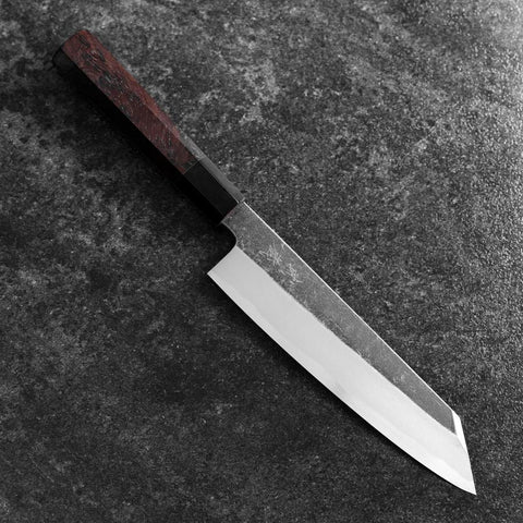 Kiritsuke Blue Steel #2 Kurouchi Nashiji Manche en Buffle et Noyer 200mm-[Musashi]-[Couteaux de cuisine japonais]