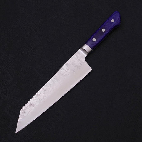 Kiritsuke Blue Steel #2 Revêtement Inox Nashiji Manche Occidental Violet 195mm-[Musashi]-[Couteaux de cuisine japonais]