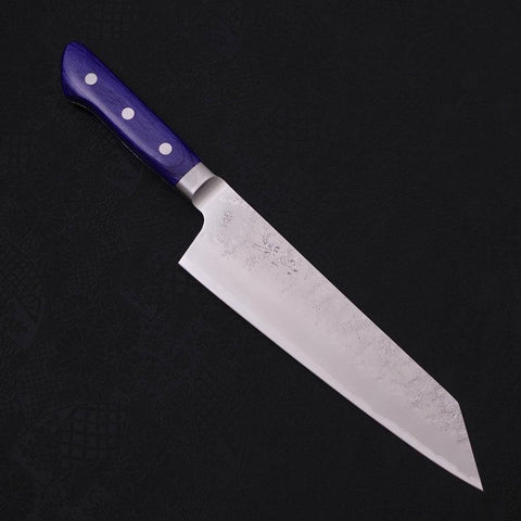 Kiritsuke Blue Steel #2 Revêtement Inox Nashiji Manche Occidental Violet 195mm-[Musashi]-[Couteaux de cuisine japonais]