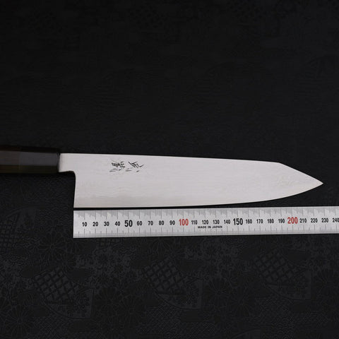 Kiritsuke Blue Steel #2 Suminagashi Manche Buffle et Ébène 240mm-[Musashi]-[Couteaux de cuisine japonais]