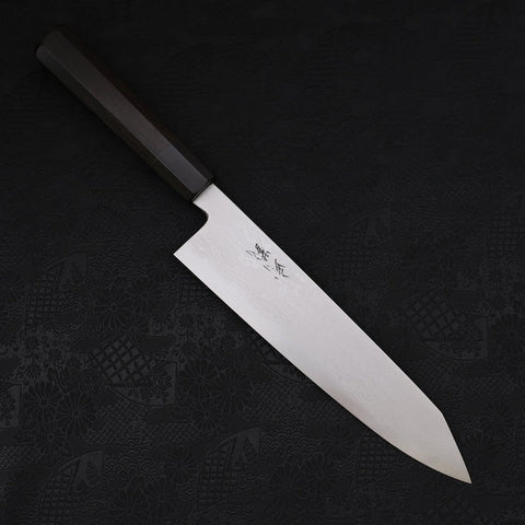 Kiritsuke Blue Steel #2 Suminagashi Manche en Buffle et Ébène 240mm-[Musashi]-[Couteaux de cuisine japonais]