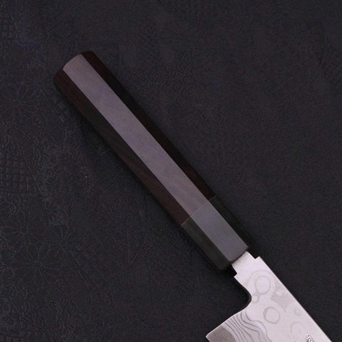 Kiritsuke Blue Steel #2 Suminagashi Manche en Buffle et Ébène 270mm-[Musashi]-[Couteaux de cuisine japonais]