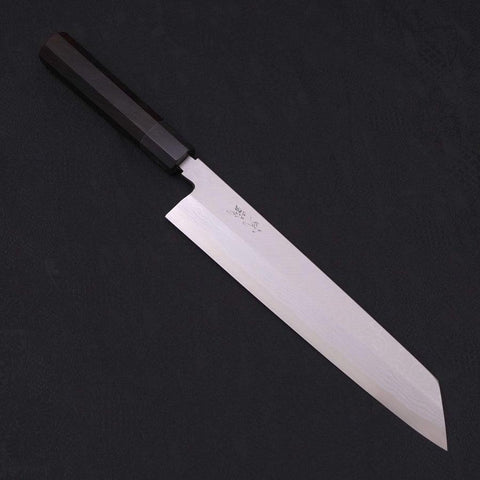 Kiritsuke Blue Steel #2 Suminagashi Manche en Buffle et Ébène 270mm-[Musashi]-[Couteaux de cuisine japonais]