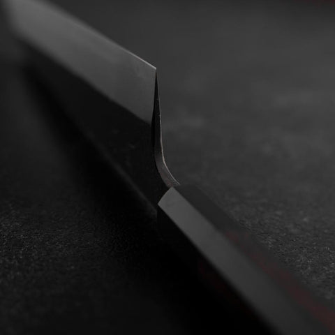 Kiritsuke Blue Super Kurouchi Damas Manche Buffle et Ébène 210mm-[Musashi]-[Couteaux de cuisine japonais]