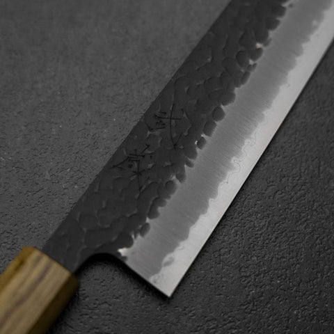 Kiritsuke Blue Super Kurouchi Tsuchime Manche en Chêne 210mm-[Musashi]-[Couteaux de cuisine japonais]