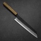 Kiritsuke Blue Super Kurouchi Tsuchime Manche en Chêne 210mm-[Musashi]-[Couteaux de cuisine japonais]