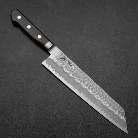 Kiritsuke Blue Super Tsuchime Manche Occidental Marron 210mm-[Musashi]-[Couteaux de cuisine japonais]